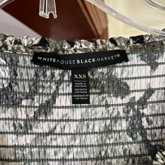 NWT White House Black Market Sidewinder Olive Stretchy Top Size XXS - Picture 6 of 6